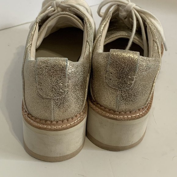 Dolce Vita Womens Glitter Gold Leather Casual Platform Sneakers Toyah Size 9 - Picture 5 of 13